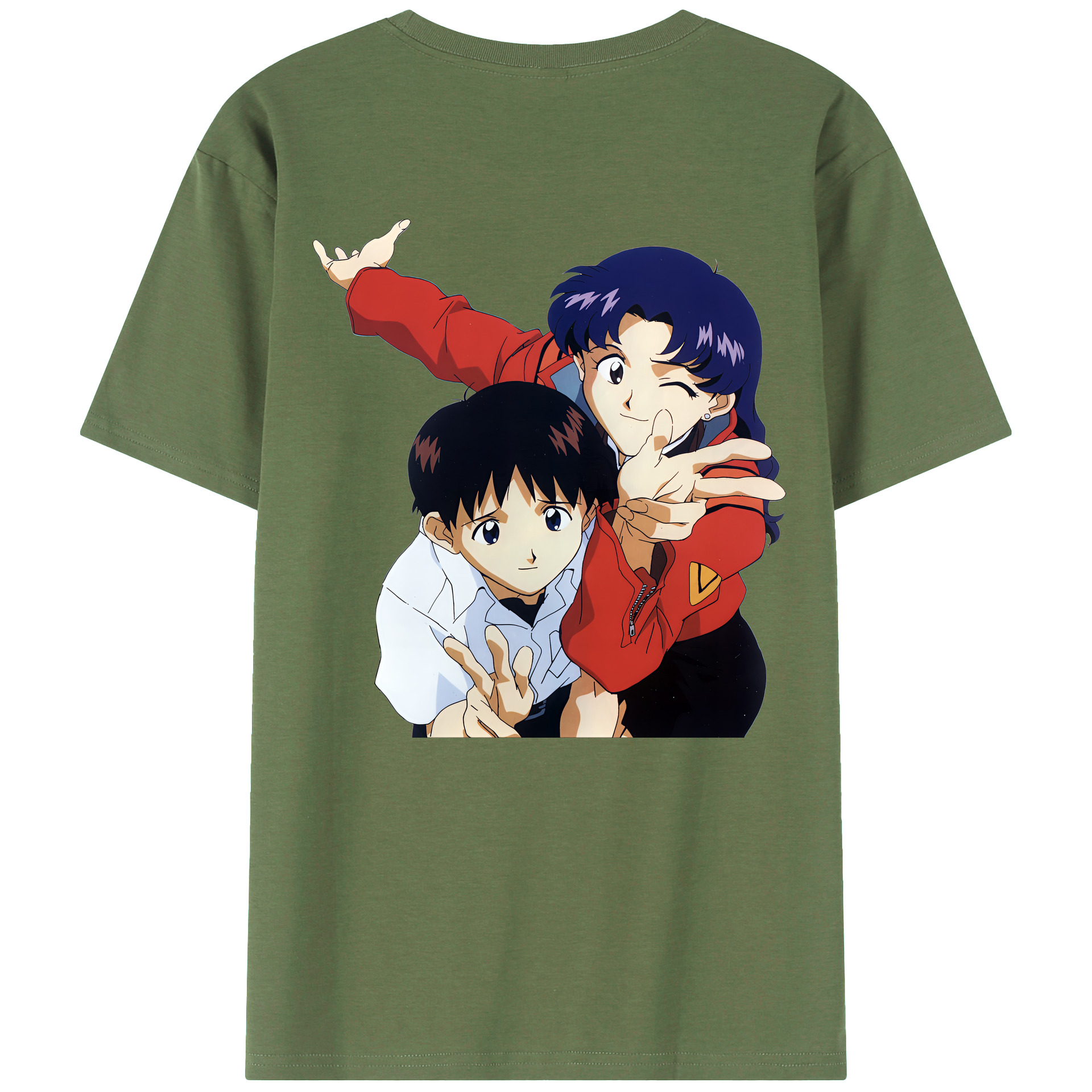 （画像用） EVA 新世紀エヴァンゲリオン 綿100％ メンズ半袖Tシャツ（バックプリント） 通気性